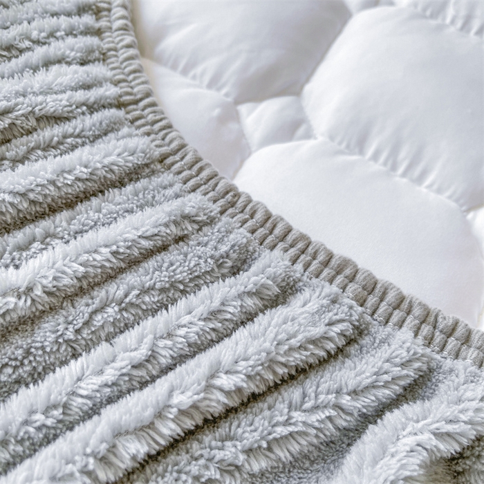 91家纺网 家纺一手货源 找家纺 雯豆家纺 2024冬款新品泰迪绒夹棉床笠三件套北极绒床垫保护套加厚保暖床笠 泰迪绒床笠-绅士灰