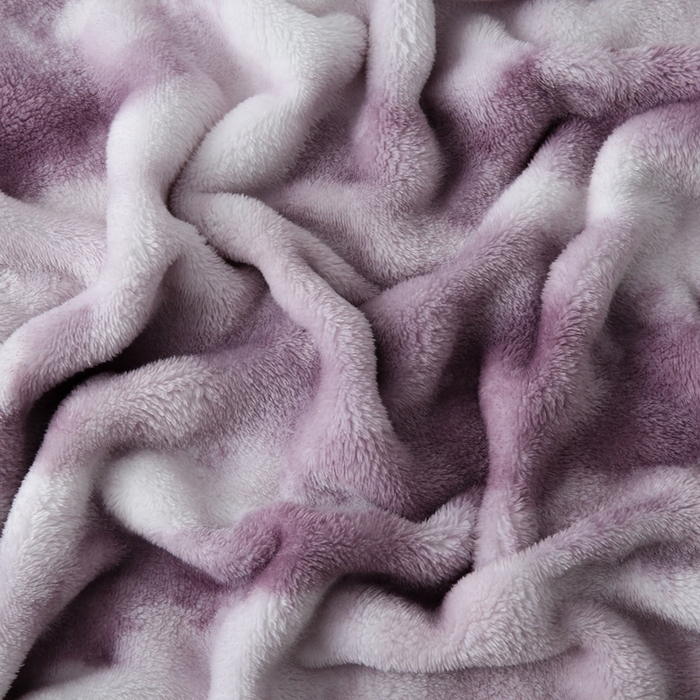 91家纺网 家纺一手货源 找家纺 巴木赫 2024新款300克印花泡泡毛毯毯子 紫色