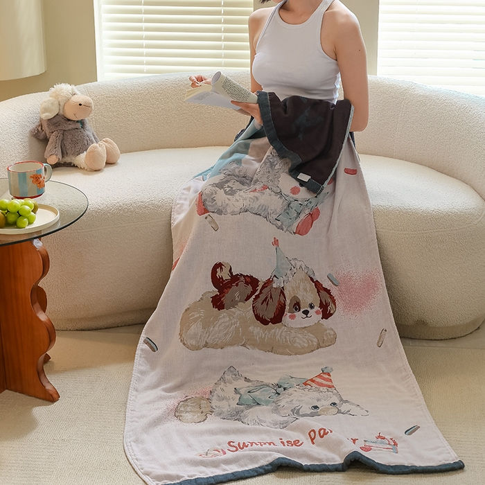 91家纺网 家纺一手货源 找家纺 雯雨家纺 2024新款四层全棉纱布浴巾加大毛巾80*160cm 妙可蓝多