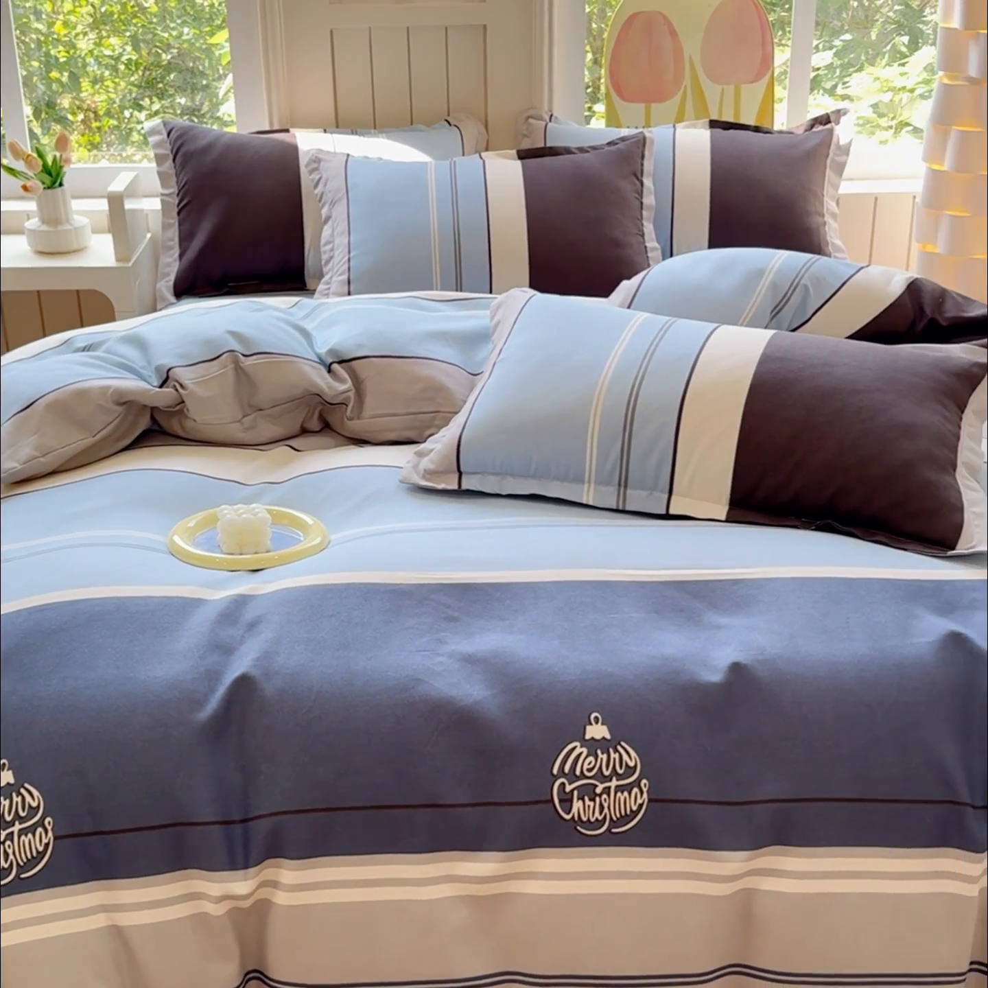 91家纺网 家纺一手货源 找家纺 佑佳家纺 2024新款140克磨毛印花植物羊绒单被套磨毛四件套 格兰