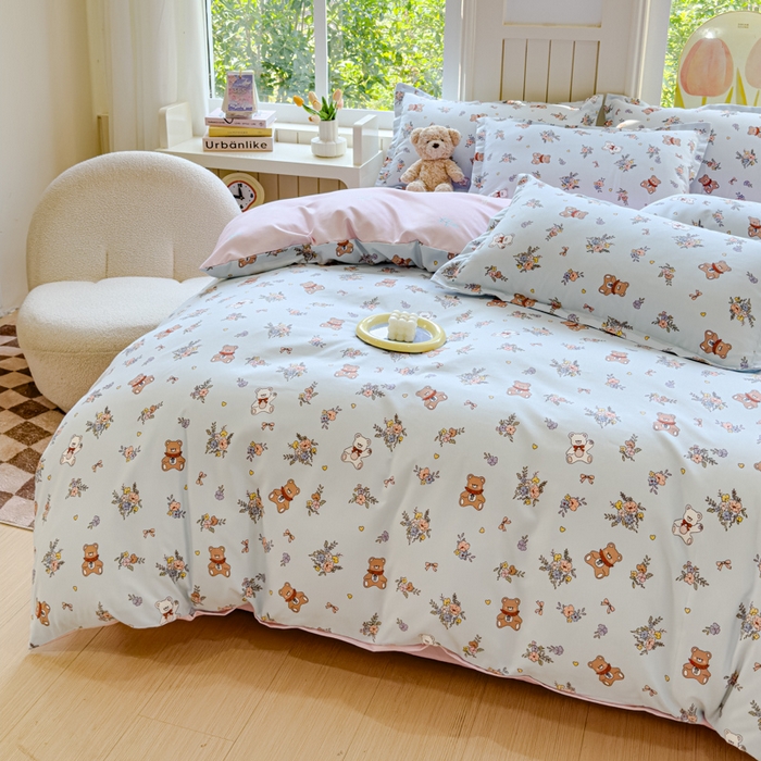 91家纺网 家纺一手货源 找家纺 佑佳家纺 2024新款140克磨毛印花植物羊绒单被套磨毛四件套 小兔市集