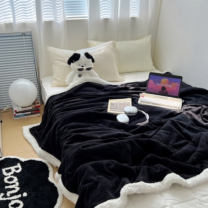 91家纺网 家纺一手货源 找家纺 （总）六巷胡同 2024新款ins博主风纯色羊羔绒毛毯