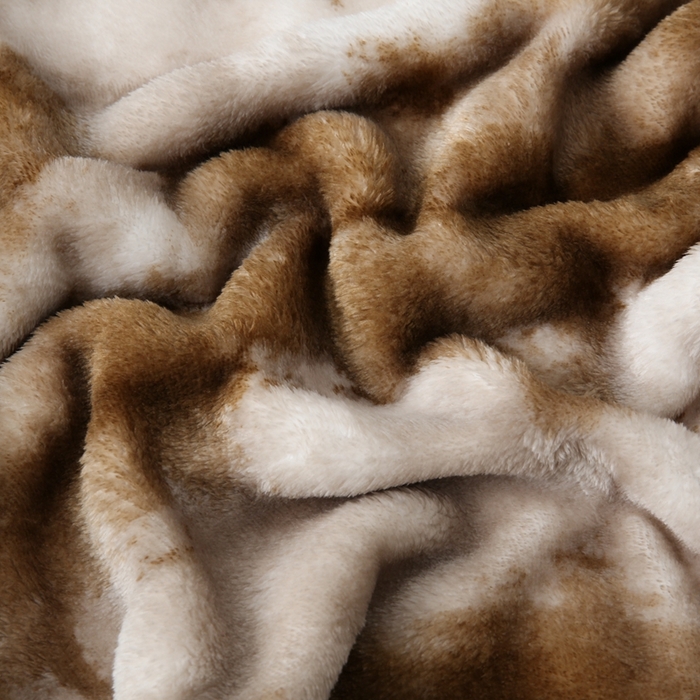 91家纺网 家纺一手货源 找家纺 巴木赫 2024新款300克印花泡泡毛毯毯子 棕色