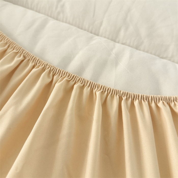 91家纺网 家纺一手货源 找家纺 雯豆家纺 2024新款加厚羊羔绒夹棉床笠纯色素色保暖床垫保护套 羊羔绒床笠-浅咖