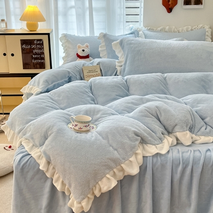 91家纺网 家纺一手货源 找家纺 （总）星座家纺 2025新款牛奶绒花边床裙款四件套