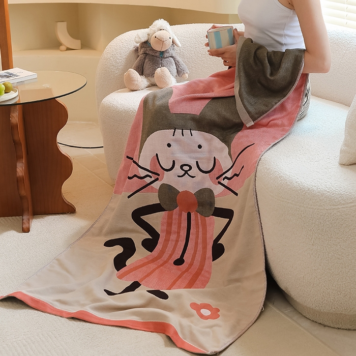 91家纺网 家纺一手货源 找家纺 （总）雯雨家纺 2024新款四层全棉纱布浴巾加大毛巾80*160cm