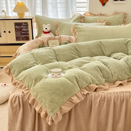 91家纺网 家纺一手货源 找家纺 （总）星座家纺 2025新款牛奶绒花边床裙款四件套