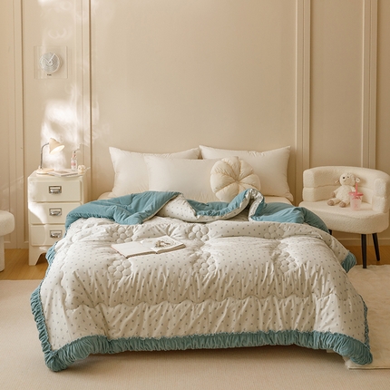 91家纺网 家纺一手货源 找家纺 （总）有货 2024秋冬新款韩式全棉保暖一体被 冬被 被子被芯