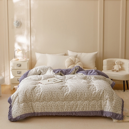 91家纺网 家纺一手货源 找家纺 （总）有货 2024秋冬新款韩式全棉保暖一体被 冬被 被子被芯