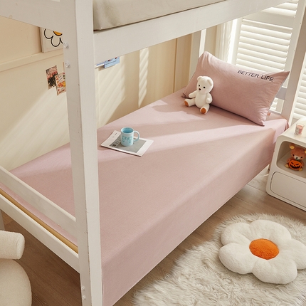 91家纺网 家纺一手货源 找家纺 七仙女家纺 2025新款全棉生态磨毛-前程似锦系列-床单两件套 玫瑰咖