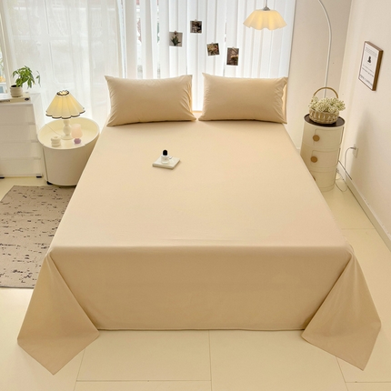 卡普二店 2024新款A类纯棉水洗棉单床单浅咖