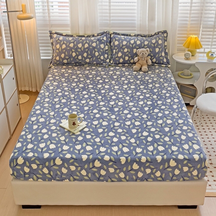 91家纺网 家纺一手货源 找家纺 （总）富馨莱 2024新款印花230克牛奶绒全消光床笠