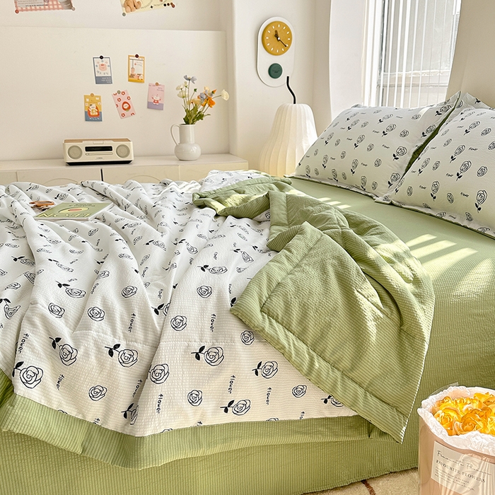 91家纺网 家纺一手货源 找家纺 （总）81号家纺 2024新款1泡泡纱印花夏被四件套