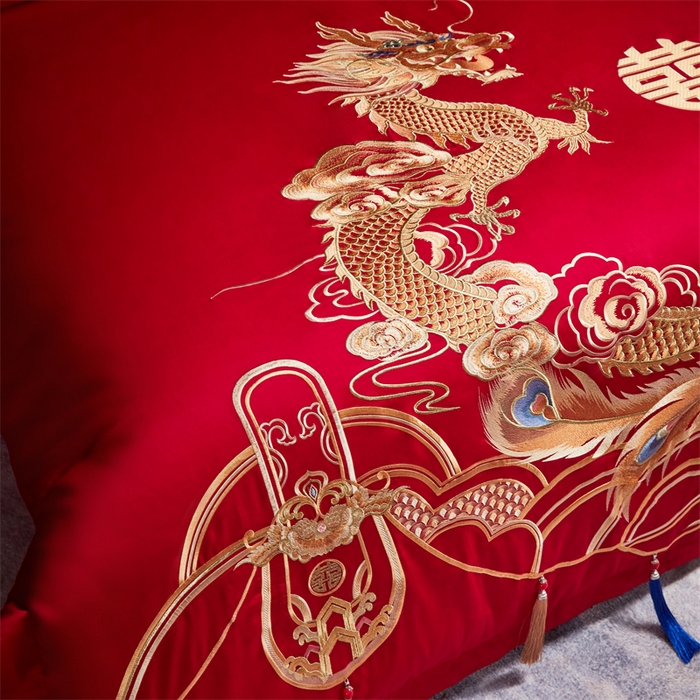 91家纺网 家纺一手货源 找家纺 宏羽纺家纺 2024新款13372纯棉婚庆套件系列今生约定 