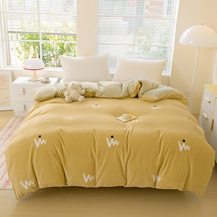 91家纺网 家纺一手货源 找家纺 （总）富馨莱 2024新款牛奶绒230克印花全消光被套