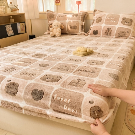 91家纺网 家纺一手货源 找家纺 （总）川悦生活 2024新款高克重雪花绒加厚保暖床笠