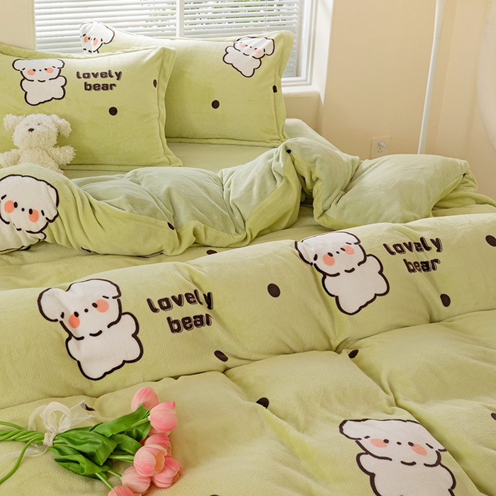 91家纺网 家纺一手货源 找家纺 （总）富馨莱 2024新款印花230克牛奶绒全消光四件套