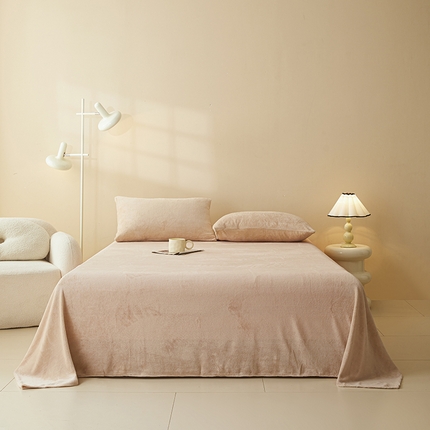 91家纺网 家纺一手货源 找家纺 （总）七仙女家纺 2025新款A类230g高克重牛奶绒单品床单