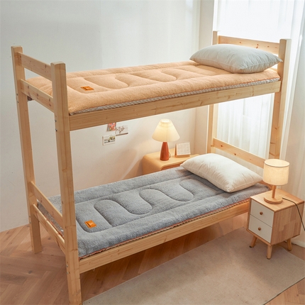 2024新款加厚保暖羊羔绒加厚床褥床垫-学生床 羊羔绒加厚床褥-典雅灰