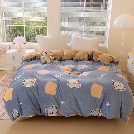 91家纺网 家纺一手货源 找家纺 （总）富馨莱 2024新款牛奶绒230克印花全消光被套