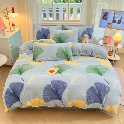 91家纺网 家纺一手货源 找家纺 （总）席佬大 2025新款冬季亲肤透气牛奶绒印花四件套 可提供买家秀