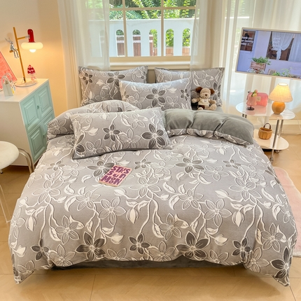 91家纺网 家纺一手货源 找家纺 （总）席佬大 2025新款冬季亲肤透气牛奶绒印花四件套 可提供买家秀