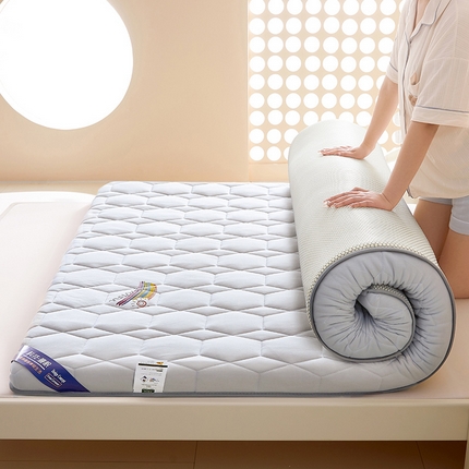 91家纺网 家纺一手货源 找家纺 2024新款牛奶丝记忆海绵床垫-成人款 灰色