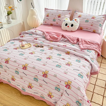 91家纺网 家纺一手货源 找家纺 （总）81号家纺 2024新款1泡泡纱印花夏被四件套