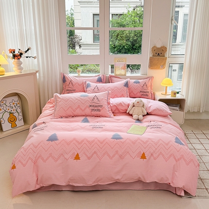 91家纺网 家纺一手货源 找家纺 （总）韩后家纺 2025新款全棉AB版磨毛印花四件套