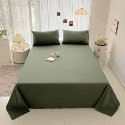 卡普二店 2024新款A类纯棉水洗棉单床单墨绿