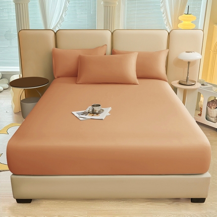 优尚家纺 2025新款全棉纯棉磨毛床笠系列 浅豆沙