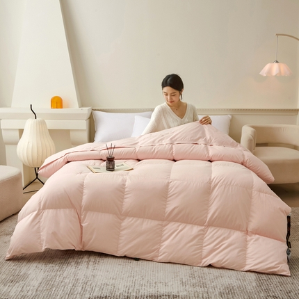 新款糯感暖芯鹅绒被被子被芯（被头脱卸款） 暖芯鹅绒被糯感（被头脱卸款）粉色