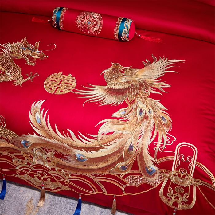 91家纺网 家纺一手货源 找家纺 宏羽纺家纺 2024新款13372纯棉婚庆套件系列今生约定 