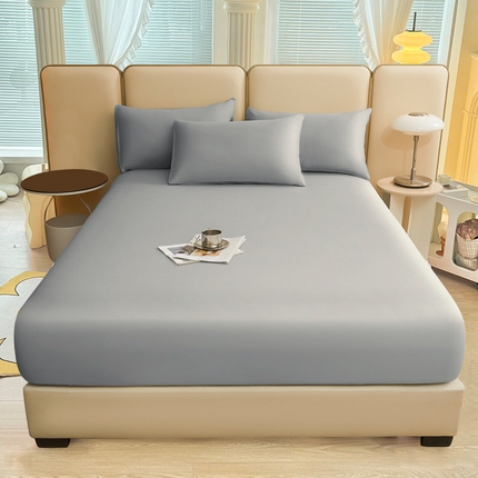 优尚家纺 2025新款全棉纯棉磨毛床笠系列 绅士灰