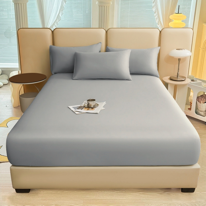 91家纺网 家纺一手货源 找家纺 优尚家纺 2025新款全棉纯棉磨毛床笠系列 绅士灰