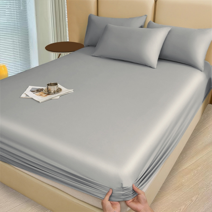 91家纺网 家纺一手货源 找家纺 优尚家纺 2025新款全棉纯棉磨毛床笠系列 绅士灰