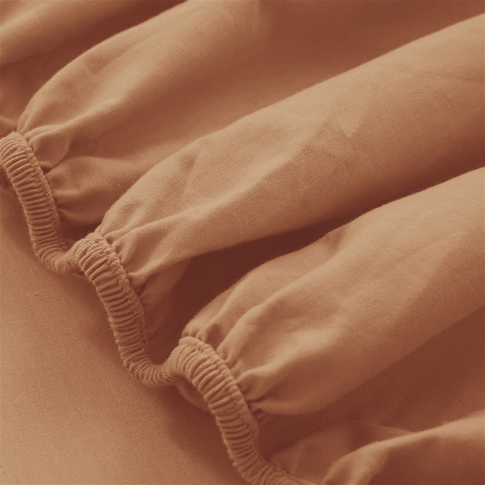 91家纺网 家纺一手货源 找家纺 优尚家纺 2025新款全棉纯棉磨毛床笠系列 浅豆沙