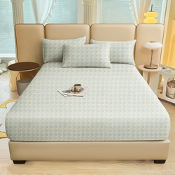 91家纺网 家纺一手货源 找家纺 （总）优尚家纺 2025新款全棉纯棉磨毛床笠系列,欢乐格,浅豆沙,清新绿,绅士灰,洋甘桔,缤纷彩虹,罗马格调,雅韵灰格