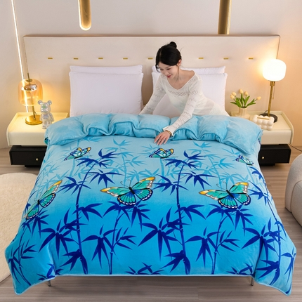 91家纺网 家纺一手货源 找家纺 （总）静缘分 2025新款230克特厚牛奶绒金貂绒床裙款保暖单品被套 