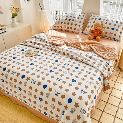 91家纺网 家纺一手货源 找家纺 （总）81号家纺 2024新款1泡泡纱印花夏被四件套