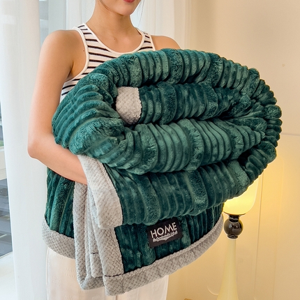 91家纺网 家纺一手货源 找家纺 （总）世纪绒品 2025新款A类子母条兔毛绒毛毯