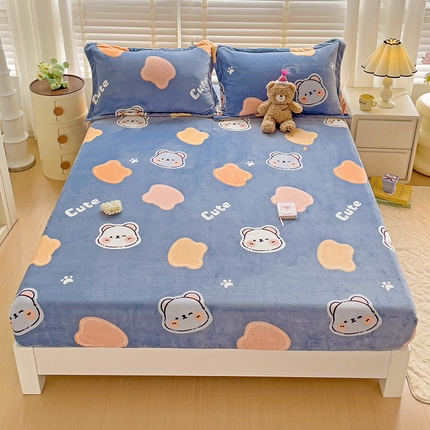 91家纺网 家纺一手货源 找家纺 （总）富馨莱 2024新款印花230克牛奶绒全消光床笠