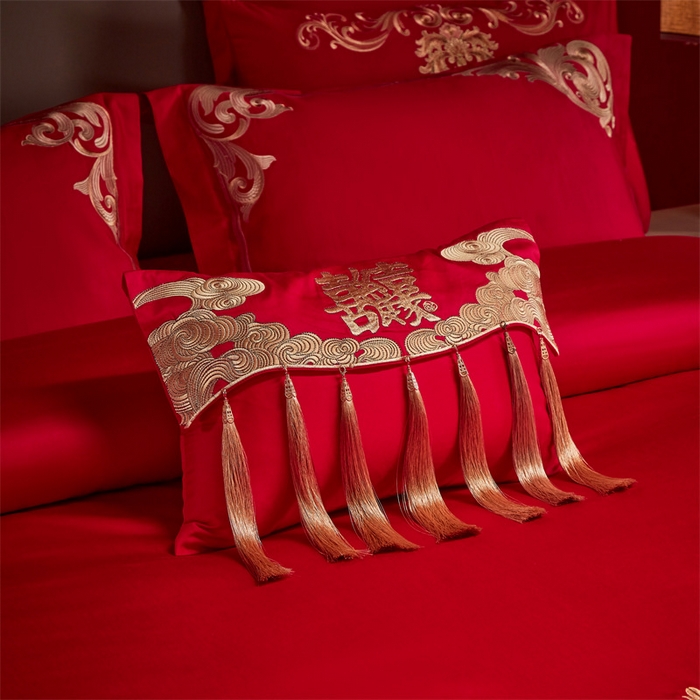 91家纺网 家纺一手货源 找家纺 宏羽纺家纺 2024新款13372纯棉小红书跑量款婚庆套件系列 真情涌动