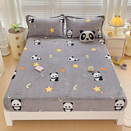 91家纺网 家纺一手货源 找家纺 （总）富馨莱 2024新款印花230克牛奶绒全消光床笠