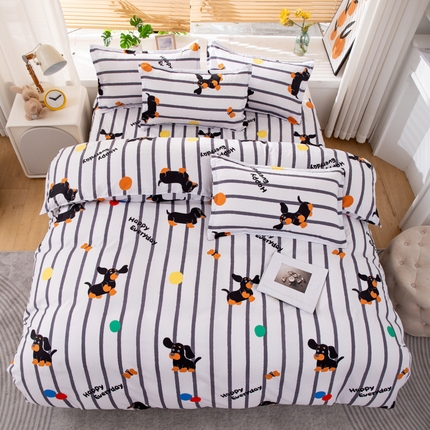 乐居坊 2024新款亲肤棉美棉芦荟棉四件套新花型（8月）  呆萌狗