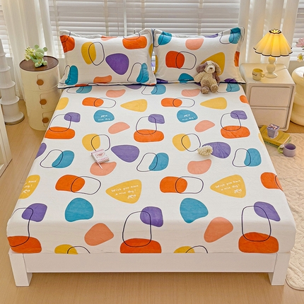 91家纺网 家纺一手货源 找家纺 （总）富馨莱 2024新款印花230克牛奶绒全消光床笠