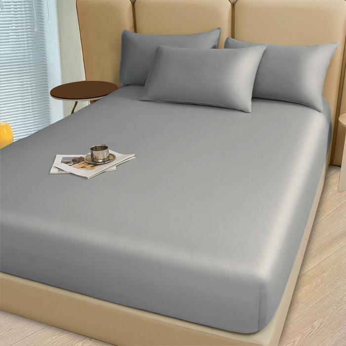 91家纺网 家纺一手货源 找家纺 优尚家纺 2025新款全棉纯棉磨毛床笠系列 绅士灰