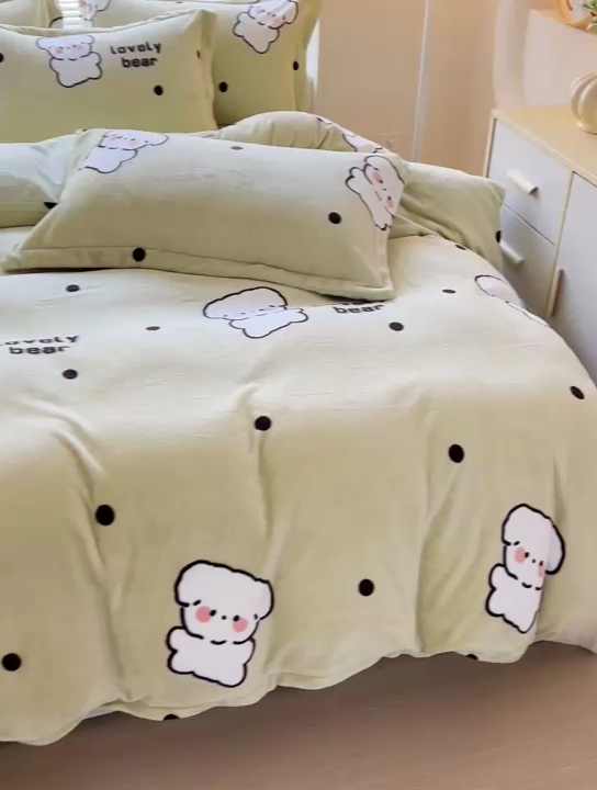 91家纺网 家纺一手货源 找家纺 （总）富馨莱 2024新款印花230克牛奶绒全消光四件套