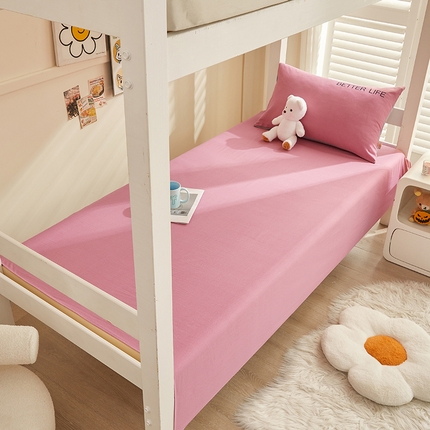 91家纺网 家纺一手货源 找家纺 七仙女家纺 2025新款全棉生态磨毛-前程似锦系列-床单两件套 西梅红