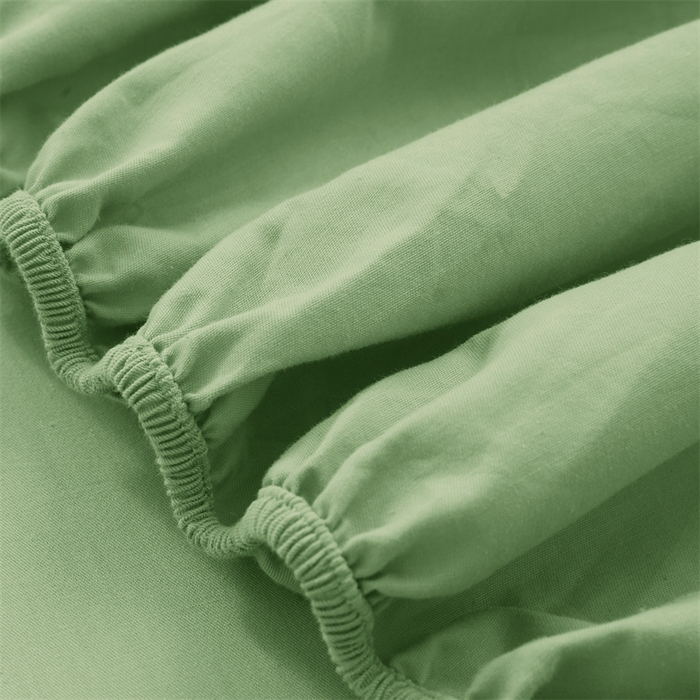 91家纺网 家纺一手货源 找家纺 优尚家纺 2025新款全棉纯棉磨毛床笠系列 清新绿